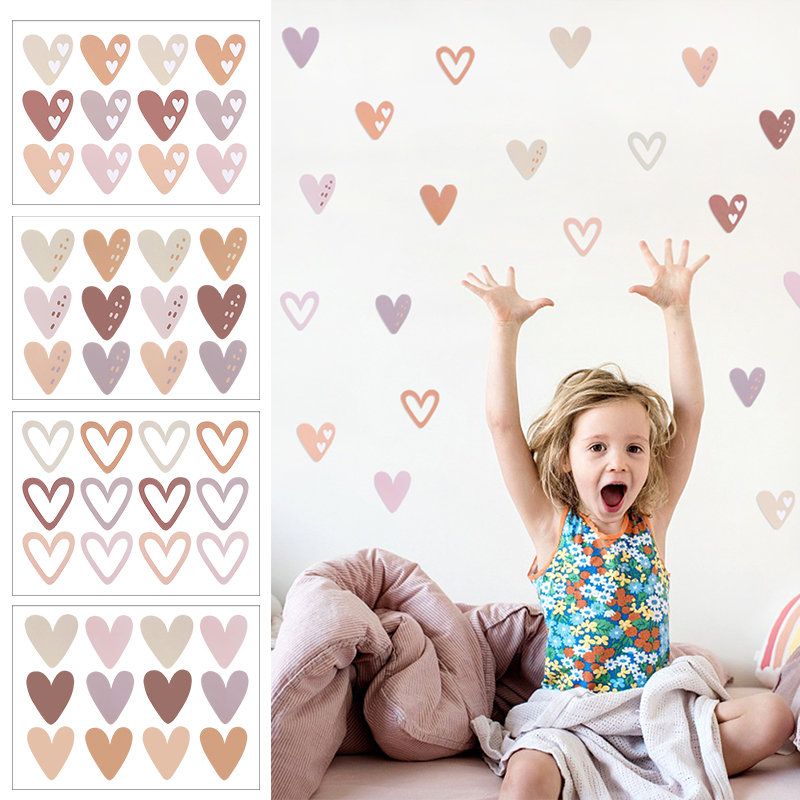 2pcs Lovely Hearts Ins Wall St - đánh giá và giá Baby Nursery Wallpaper Girl