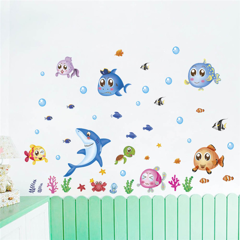 Cute Fishes Whale Shark Sealif - đánh giá và giá Baby Nursery Wall Decals