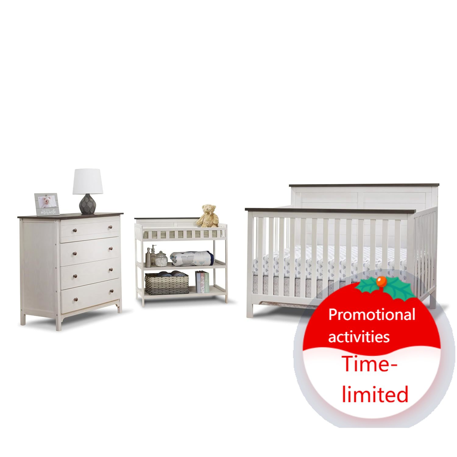 Time-limitedFurniture Farmhous - đánh giá và giá Convertible Crib Set