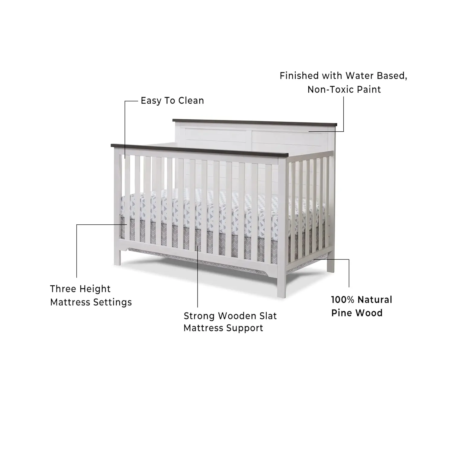 Time-limitedFurniture Farmhous - đánh giá và giá Convertible Crib Set