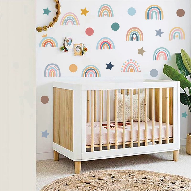 A44Z-Boho Rainbow Wall Decals  - đánh giá và giá Baby Nursery Wallpaper Girl