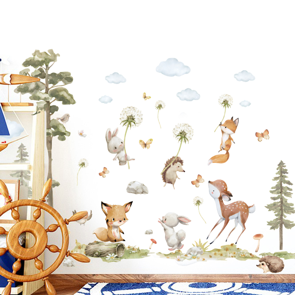 Cute Forest Animals Wall Stick - đánh giá và giá Baby Nursery Wallpaper Girl