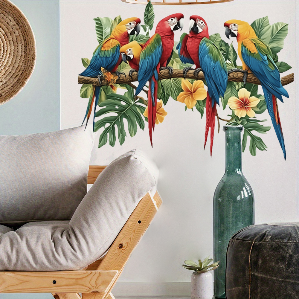 3Pcs Parrots on Branch Wall St - đánh giá và giá Baby Nursery Wall Decals