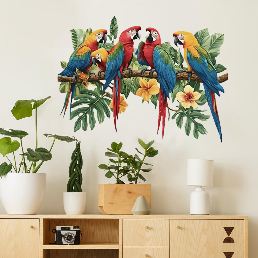 3Pcs Parrots on Branch Wall St - đánh giá và giá Baby Nursery Wall Decals