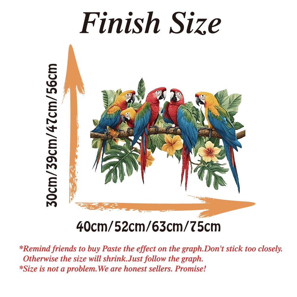 3Pcs Parrots on Branch Wall St - đánh giá và giá Baby Nursery Wall Decals