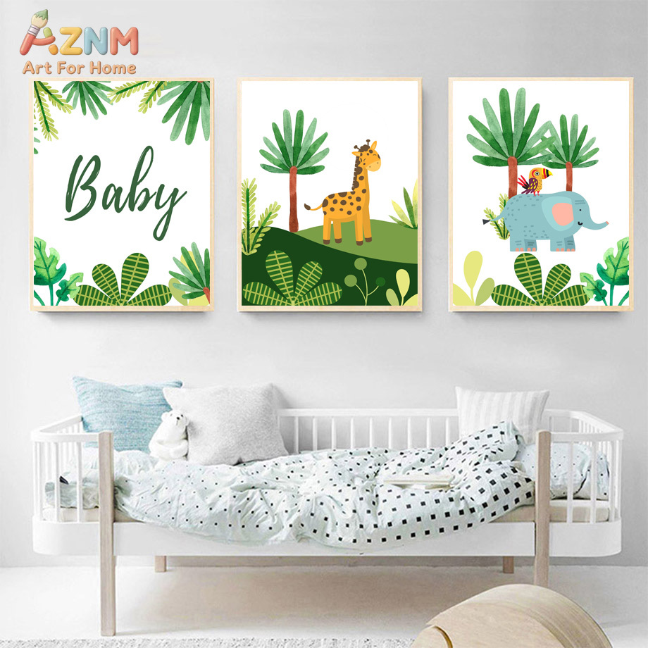 Cute Jungle Safari Nursery Wal - đánh giá và giá Baby Nursery Prints