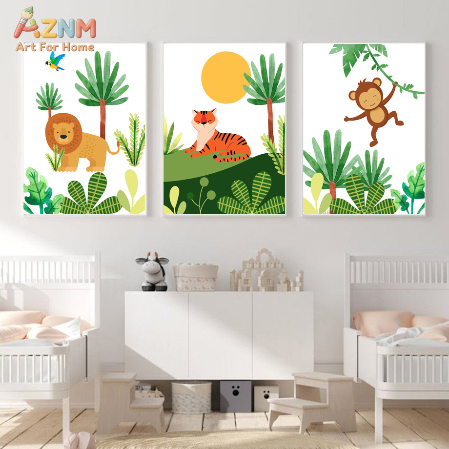 Cute Jungle Safari Nursery Wal - đánh giá và giá Baby Nursery Prints