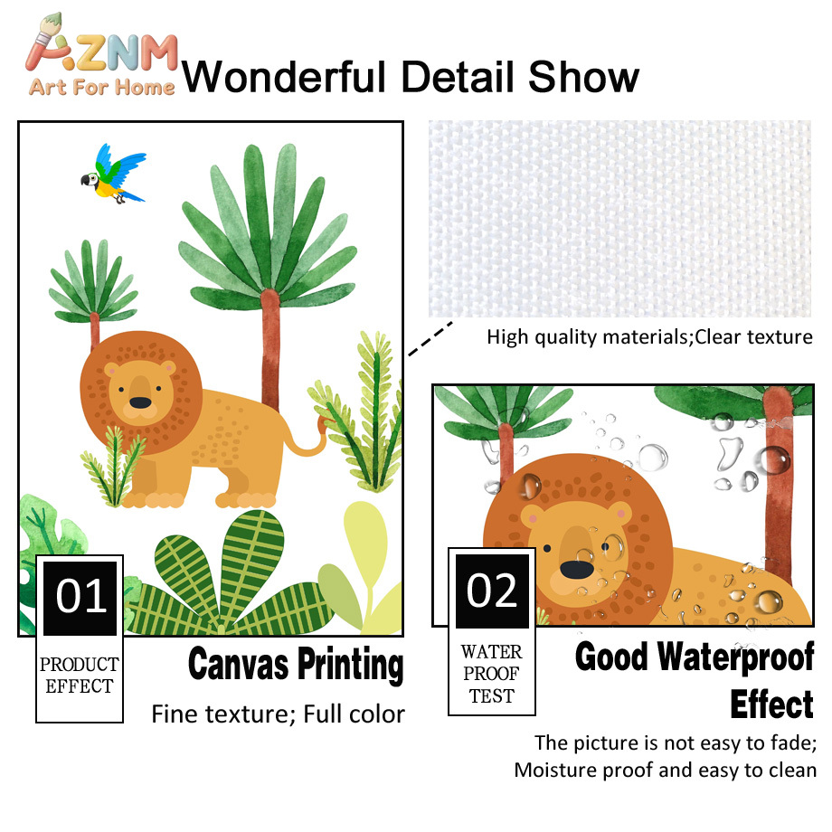 Cute Jungle Safari Nursery Wal - đánh giá và giá Baby Nursery Prints
