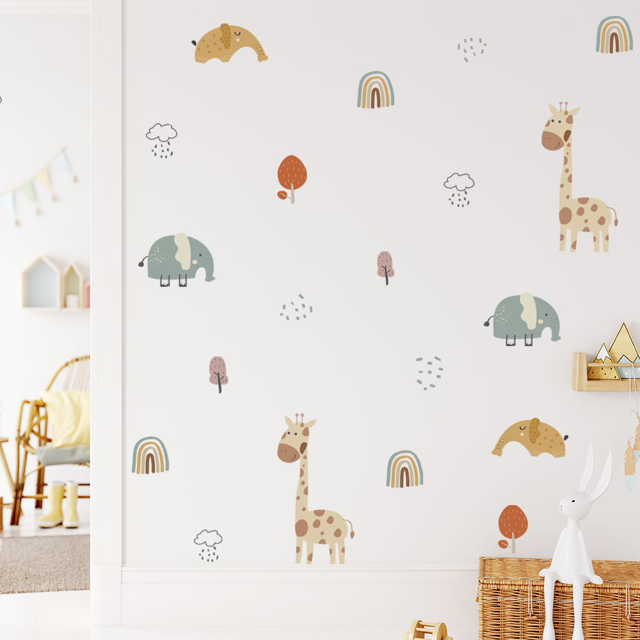 Cartoon Giraffe Elephant Anima - đánh giá và giá Baby Nursery Giraffe
