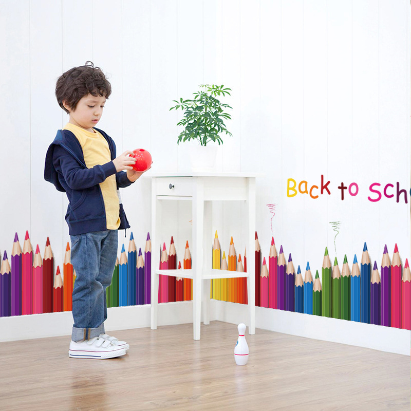 Cartoon Colour Pencil Baseboar - đánh giá và giá Baby Nursery Wall Decals