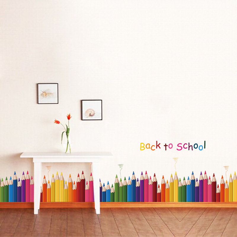 Cartoon Colour Pencil Baseboar - đánh giá và giá Baby Nursery Wall Decals