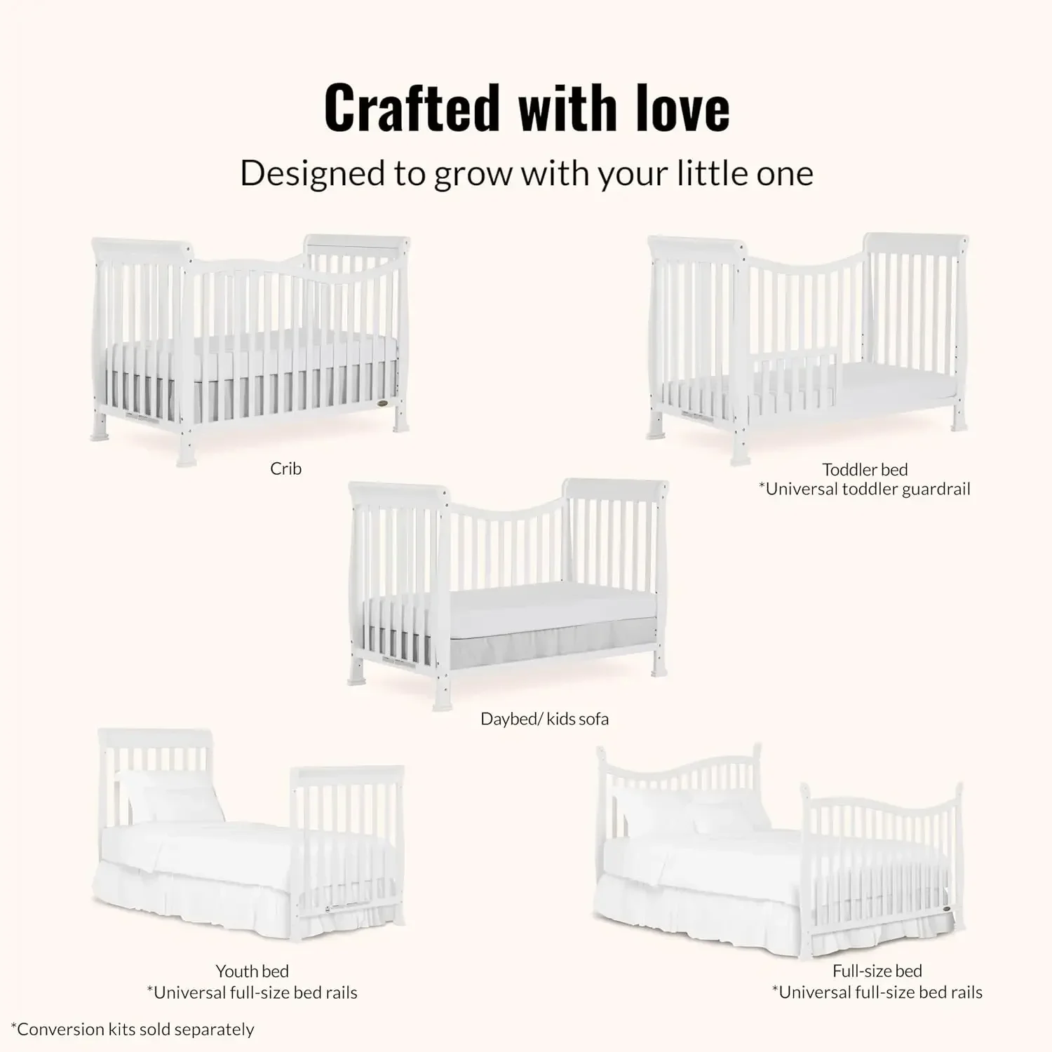 Violet 7-In-1 Convertible Life - đánh giá và giá Convertible Crib Set