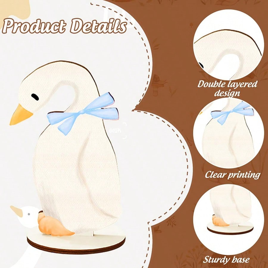 8pcs Cute Wooden White Goose T - đánh giá và giá Baby Nursery Gender Neutral
