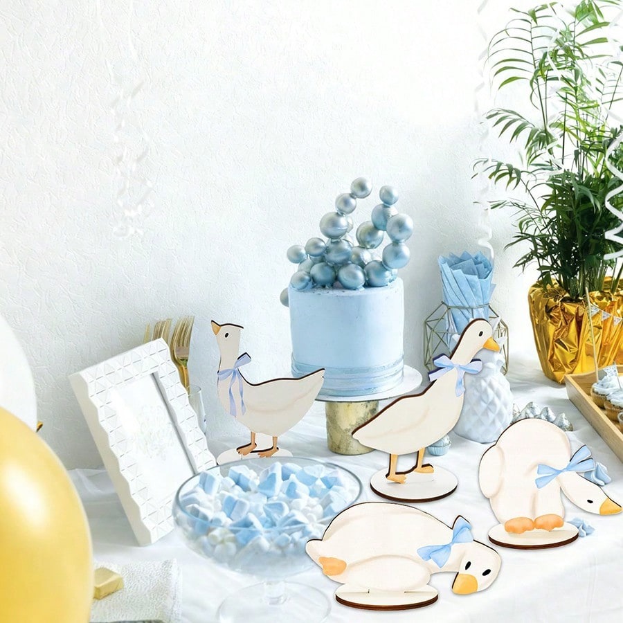 8pcs Cute Wooden White Goose T - đánh giá và giá Baby Nursery Gender Neutral