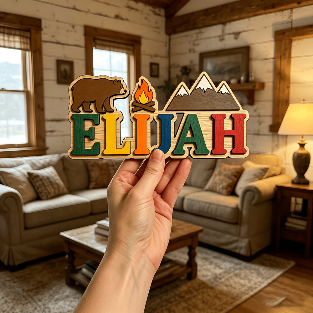 Customizable Bear & Campfire W - đánh giá và giá Baby Nursery Accent Wall