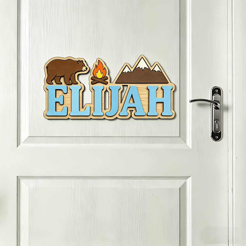 Customizable Bear & Campfire W - đánh giá và giá Baby Nursery Accent Wall