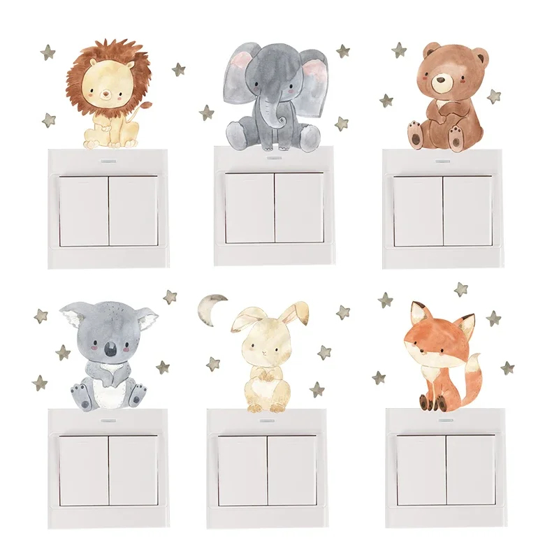1/2/4/6set Cartoon Animals Wal - đánh giá và giá Baby Nursery Wall Decals