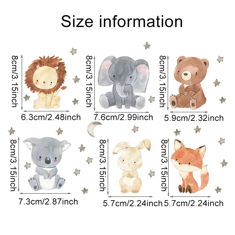 1/2/4/6set Cartoon Animals Wal - đánh giá và giá Baby Nursery Wall Decals