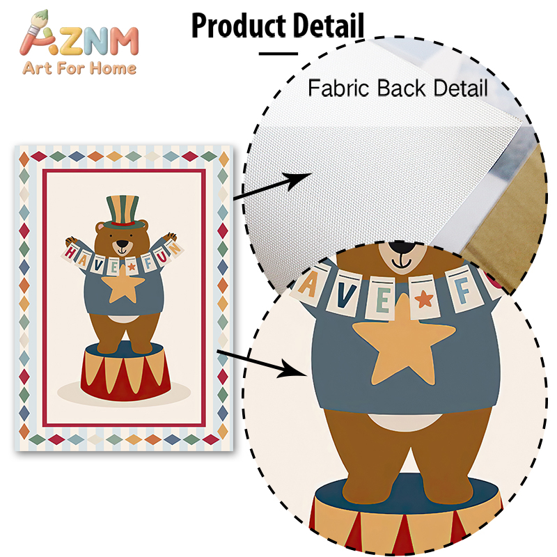 Circus Bear Magician Dog Quote - đánh giá và giá Baby Nursery Fabric