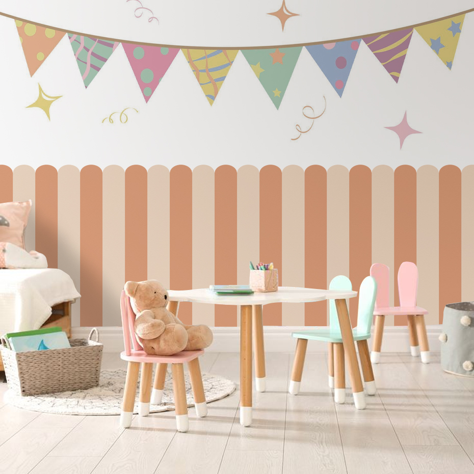 Multicolor Vertical Striped Ar - đánh giá và giá Baby Nursery Wall Decals