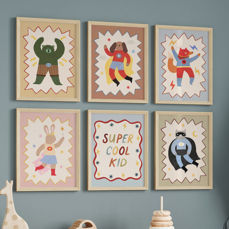 Funny Cartoon Super Cool Kid N - đánh giá và giá Baby Nursery Fabric
