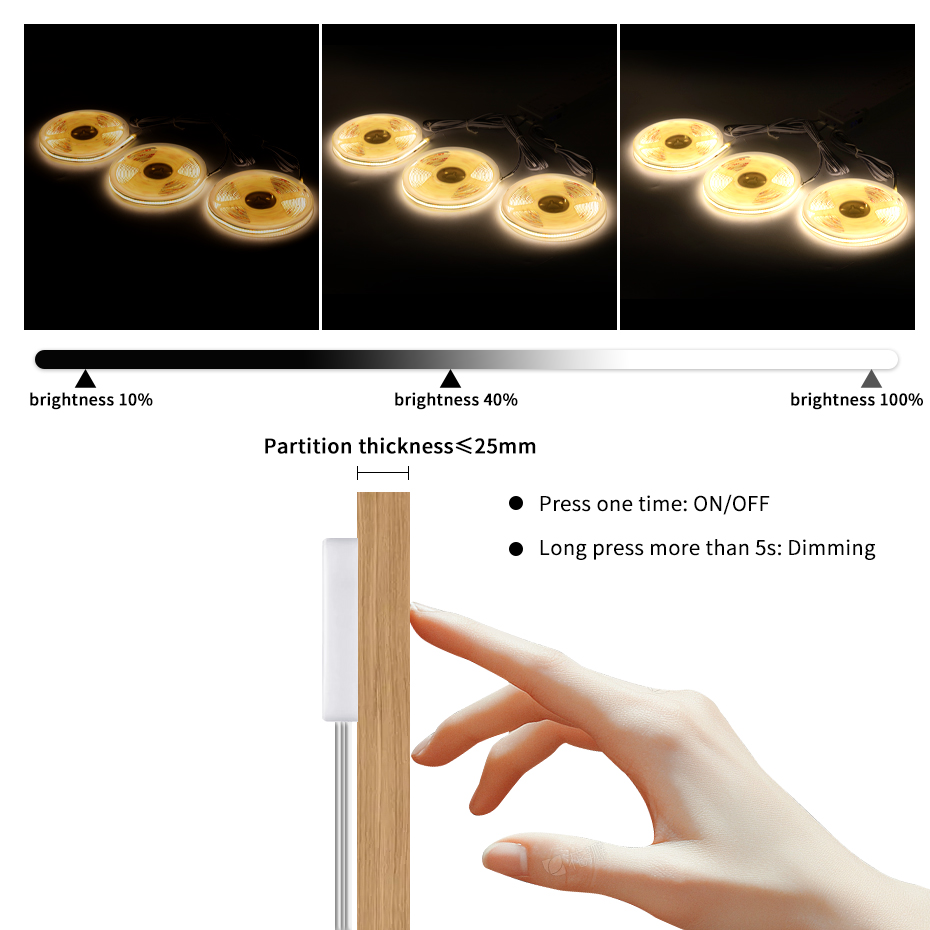24V COB LED Strip with EU/US/A - đánh giá và giá Drawer Dresser White