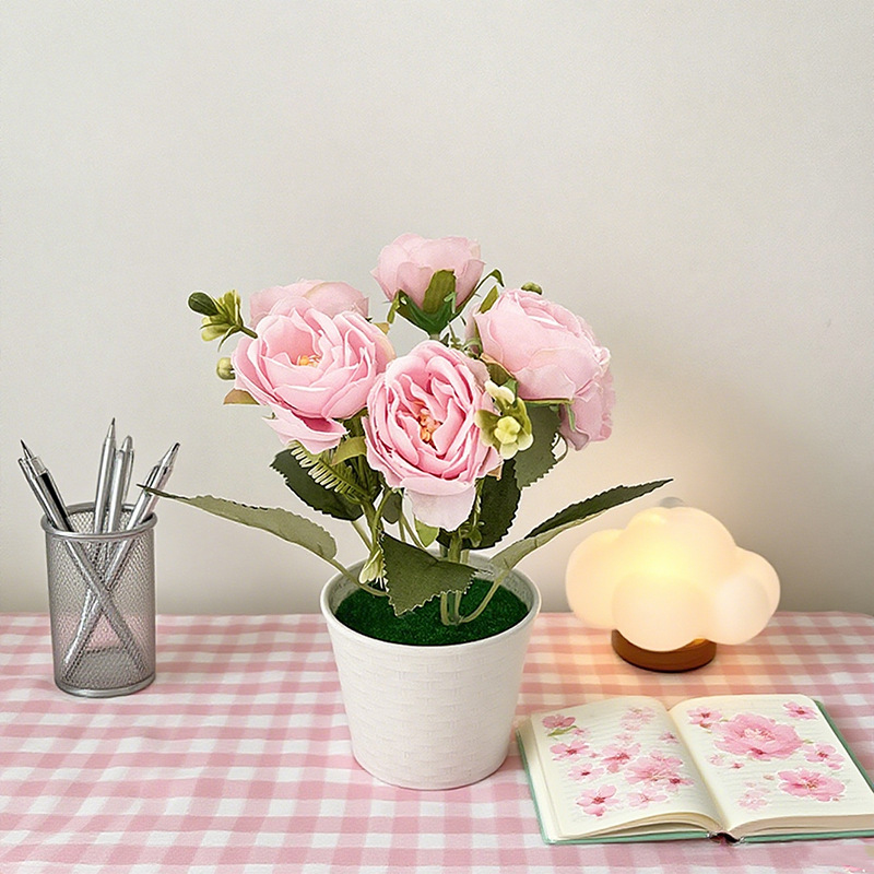 Artificial peony potted plant  - đánh giá và giá Baby Nursery Fabric